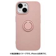 8400IP361TPRSPK [iPhone 15/14/13用 ソフトケース TPU リング付き 落下防止 スタンド スモーキーピンク]