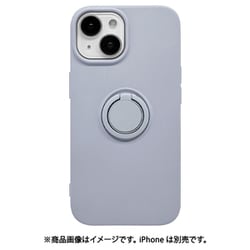 8401IP361TPRSBL [iPhone 15/14/13用 ソフトケース TPU リング付き 落下防止 スタンド スモーキーブルー]