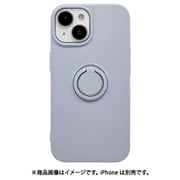 8401IP361TPRSBL [iPhone 15/14/13用 ソフトケース TPU リング付き 落下防止 スタンド スモーキーブルー]