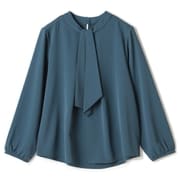2wayラッフルタイブラウス(グリーン/S) AOKIの王道ブラウスシリーズ 2way仕様のラッフルフリルタイデザイン LE24A03M