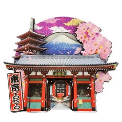 BRS-020 [木製マグネット 浅草ダイカット 桜]