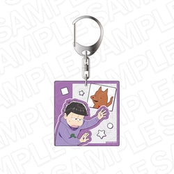「おそ松さん」×「貼りまわれ！こいぬ」 アクリルキーホルダー 一松×い朗