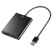 USB A対応 HDMIディスプレイアダプタ 2画面 4K/30Hz×1対応 USB-HDMI変換 変換アダプタ ケーブル一体型 ケーブル長20cm 複数台接続で最大6画面出力可能 USB-CVU3HD5