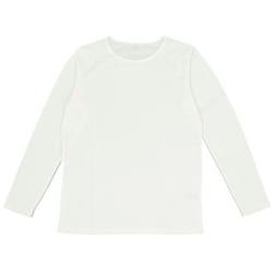 ひまわりオイル加工 クルーネック 長袖 Lサイズ オフホワイト GCS0485