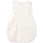 4重ガーゼスリーパー Mサイズ White×GoldStar