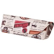 092908 [パール メガネケース HA-135 ネコ ワッペン柄BE/RE]