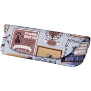 092911 [パール メガネケース HA-135 ネコ ワッペン柄BU]