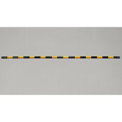 113002 [緑十字 高さ制限バー（封入レンズタイプ） 黄反射/黒 54mmΦ×3M 取付ワイヤー付 ABS樹脂]