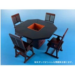 WZ-028 1/12 囲炉裏付き八角テーブル＆チェアー [組立式プラスチックモデル]