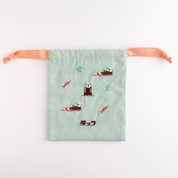 刺繍巾着 ラッコ AD-054