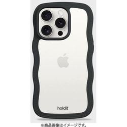 16413 [Wavy Case 背面クリア耐衝撃 iPhone 15 Pro用 ケース Black/Transparent]