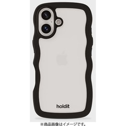16416 [Wavy Case 背面クリア耐衝撃 iPhone 16用 ケース Black/Transparent]