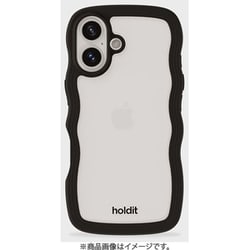16417 [Wavy Case 背面クリア耐衝撃 iPhone 16 Plus用 ケース Black/Transparent]