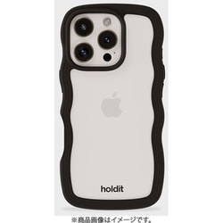 16418 [Wavy Case 背面クリア耐衝撃 iPhone 16 Pro用 ケース Black/Transparent]