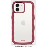 16429 [Wavy Case 背面クリア耐衝撃 iPhone 12/12 Pro用 ケース Red Velvet/Transparent]