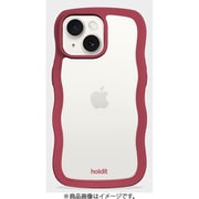 16434 [Wavy Case 背面クリア耐衝撃 iPhone 16e/15/14/13用 ケース Red Velvet/Transparent]