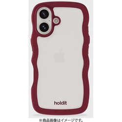 16435 [Wavy Case 背面クリア耐衝撃 iPhone 16用 ケース Red Velvet/Transparent]