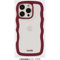 16436 [Wavy Case 背面クリア耐衝撃 iPhone 16 Pro用 ケース Red Velvet/Transparent]
