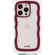 16436 [Wavy Case 背面クリア耐衝撃 iPhone 16 Pro用 ケース Red Velvet/Transparent]