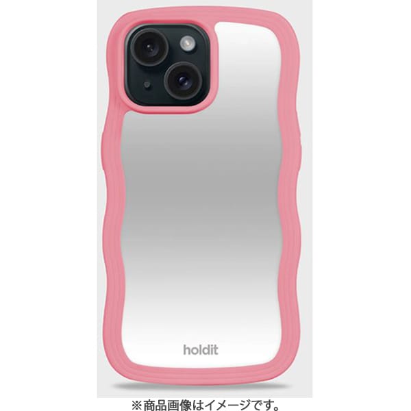 16409 [Wavy Case ミラー耐衝撃 iPhone 16e/15/14/13用 ケース Rouge Pink/Mirror]