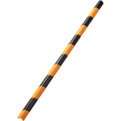 246353 [緑十字 トラ柄コーナー用ガードクッション L型タイプ 黄/黒 CGL-M-TR 34×34×900mm 裏テープ付]