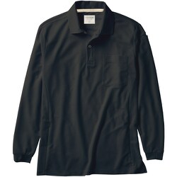 25476-49-S [クロダルマ 長袖ポロシャツ ブラック S]