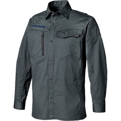 25684-48-LL [クロダルマ 長袖シャツ チャコールグレー LL]