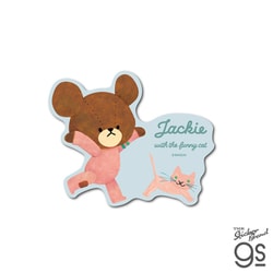 KMG-109 くまのがっこう ダイカットステッカー ジャッキーとねこ（01）