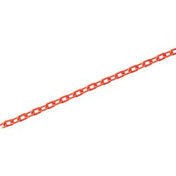 284212 [緑十字 プラスチックチェーン 蛍光オレンジ 長さ10m 線径6mmΦ ポリエチレン]