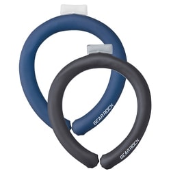 375921 [緑十字 ガチ冷却リング（PCM） ブラック/ネイビー フリーサイズ（直径2cm） 2本組]