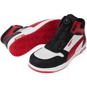 63.212.0-27.0 [PUMA プロテクティブスニーカー フロントコート ブラック＆ホワイト＆レッド ディスク ミッド 27.0]