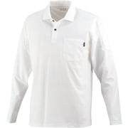 8592-01-M [カジメイク 8592 冷感ストレッチ長袖ポロシャツ ホワイト M]