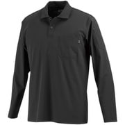 8592-91-L [カジメイク 8592 冷感ストレッチ長袖ポロシャツ ブラック L]