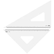 A-1020 [共栄プラスチック メタクリル三角定規（目盛付） 30cm]