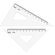 A-520 [共栄プラスチック メタクリル三角定規（目盛付） 15cm]