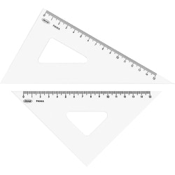 共栄プラスチック メタクリル三角定規（目盛付） 18cm A-620