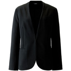 AZ630020-099-13 [ピエ レディースノーカラージャケットAZ630020 ブラック 13]