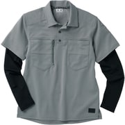 DG814-42-L [クロダルマ フェイクレイヤードポロシャツ グレー L]