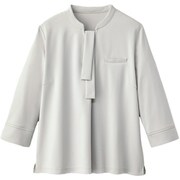 GCSL-2404-A3-3L [GROW 【防透け・防汚】レディース 七分袖カットソー【セリーン・ニット】グレージュ 3L]