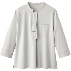 GCSL-2404-A3-M [GROW 【防透け・防汚】レディース 七分袖カットソー【セリーン・ニット】グレージュ M]