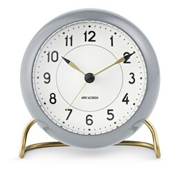 置き時計 Station Table clock 11cm grey/wh AJ43674