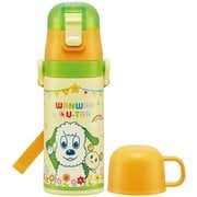 子供用 ステンレス ボトル 水筒 いないいないばあっ! 2way ストロー飲み 410ml コップ飲み 350ml 保温 保冷 広口 ワンプッシュ開閉 直径6.8×高さ21cm SKCP3