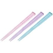 AA2T [箸 セット プリンセス アクリル製 クリア 四角 すべり止め 食洗機対応 16.5cm 3膳組 日本製]