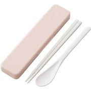 CCS3SAAG [抗菌 音の鳴らない 箸箱 ケース 箸 スプーン コンビ セット 18cm 食洗機対応 くすみ ピンク 日本製]