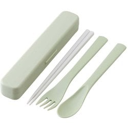 抗菌 音の鳴らない 箸箱 ケース 箸 スプーン フォーク トリオ セット 18cm 食洗機対応 くすみ グリーン 日本製 TAC1AG
