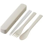 TAC1AG [抗菌 音の鳴らない 箸箱 ケース 箸 スプーン フォーク トリオ セット 18cm 食洗機対応 くすみ グレー 日本製]