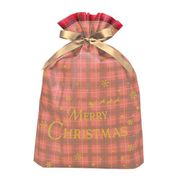 限定 巾着 クリスマスチェック 350 CD043