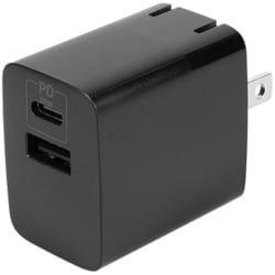 AC充電器Type-C×1（PD20W） Type-A×1（QC18W） ブラック OWL-APD20C1A1-RBK