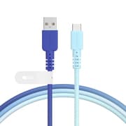 グラデーションケーブル USB-A to USB-C アクアカラー 1m MOT-SCBACG100-AQ