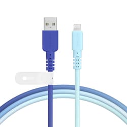 グラデーションケーブル USB-A to Lightning アクアカラー 1m MOT-SCBALG100-AQ